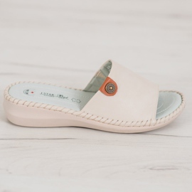 J. Star Alkalmi Eco bőr papucs bézs 2