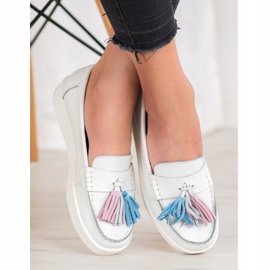 Cipők színes VINCEZA rojtokkal fehér 1