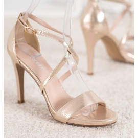 Vinceza Szexi arany sarkú cipő aranysárga 1