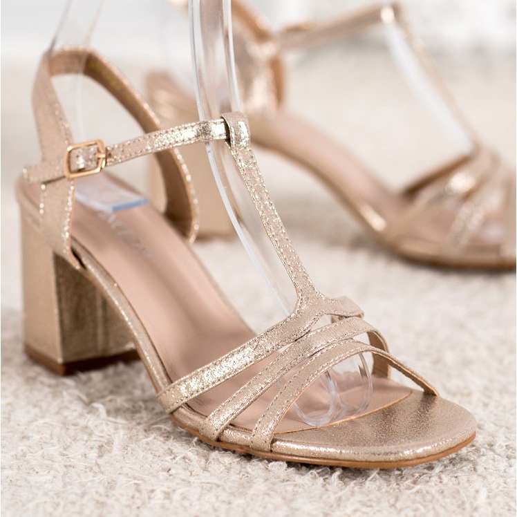 Fényes szandál a VINCEZA bárban aranysárga 1