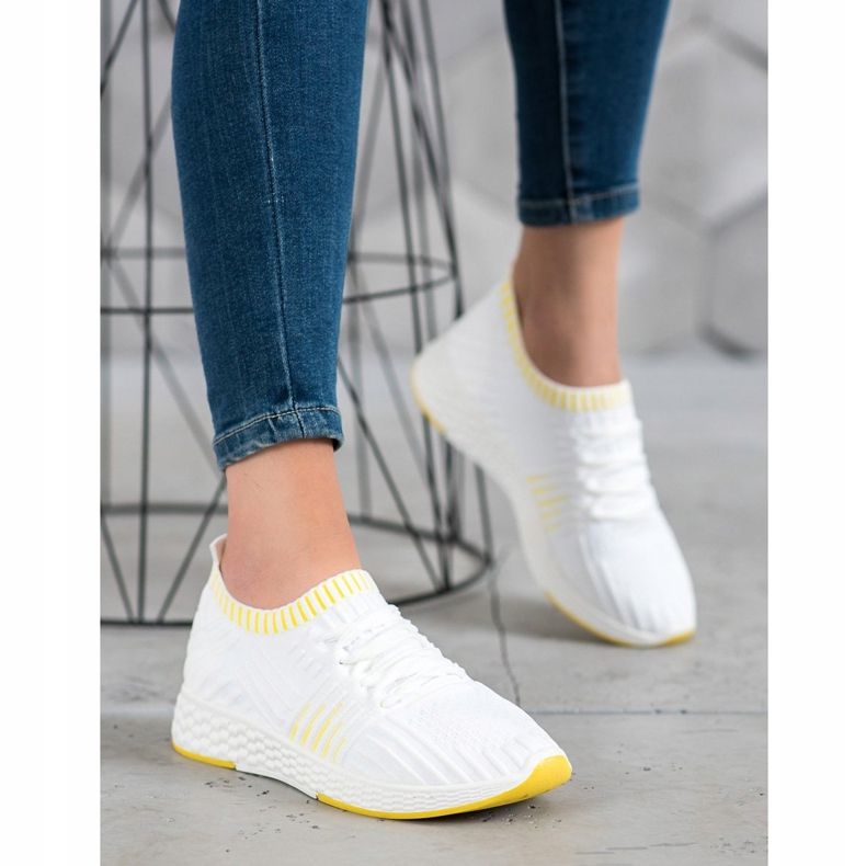 SHELOVET Textil csúszásgátló cipő fehér 1