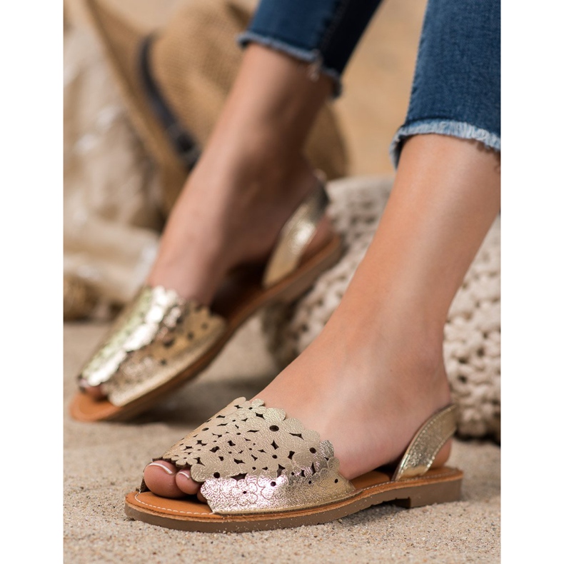 Evento Csúsztatható arany szandál aranysárga 1