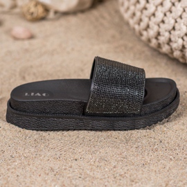 SHELOVET Papucs a magas platformon fekete 2