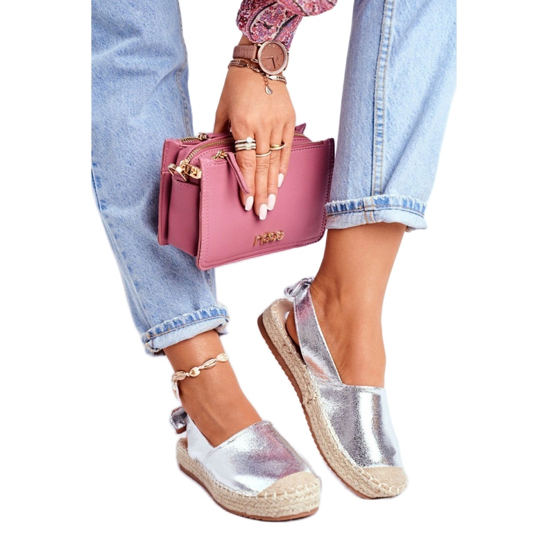 FRJ Női ezüst kontúr espadrillák szürke 2