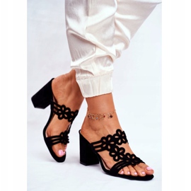 Elegáns női papucs egy bárban Sergio Leone fekete SK031 2