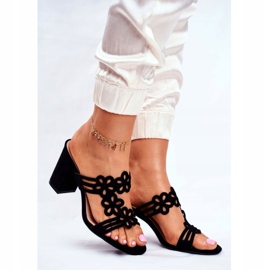 Elegáns női papucs egy bárban Sergio Leone fekete SK031 1