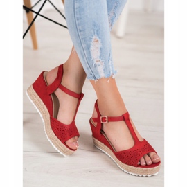 Small Swan Áttört Espadrilles szandál piros 1