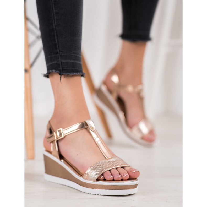 SHELOVET Arany ékek Eco Bőrrel aranysárga 2