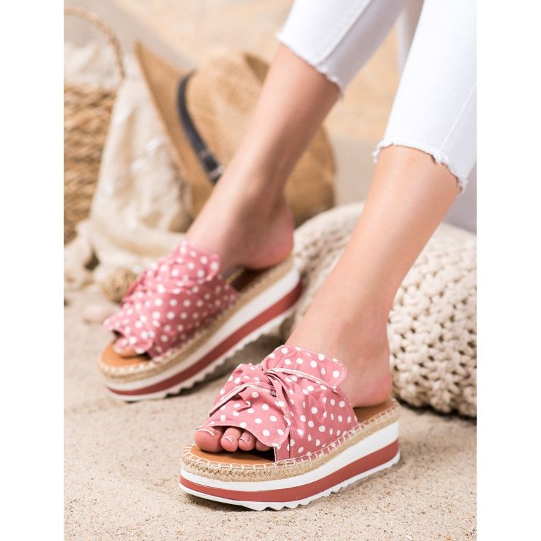 SHELOVET Papucs a magas platformon rózsaszín 2