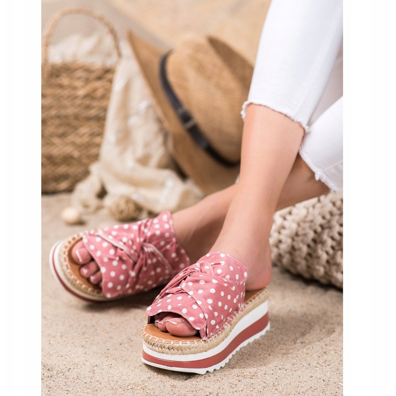 SHELOVET Papucs a magas platformon rózsaszín 1