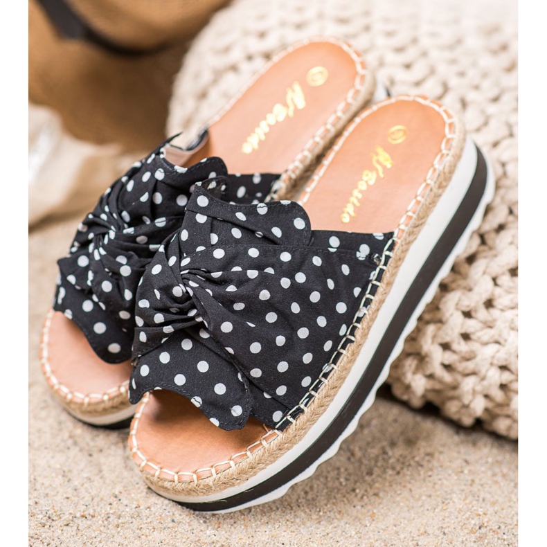 SHELOVET Papucs a magas platformon fekete 1