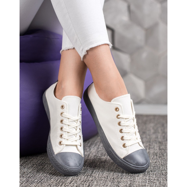 SHELOVET Textil cipők fehér szürke 1