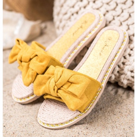Anesia Paris Stílusos velúr papucs sárga 1