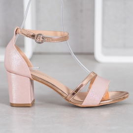 Mannika Elegáns szandál csillogással sárga 2