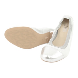 Gamis Kényelmes ezüst bőr balerinák szürke 3