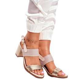 EVE Női szandál a poszton Bézs és Arany Emmy aranysárga 1