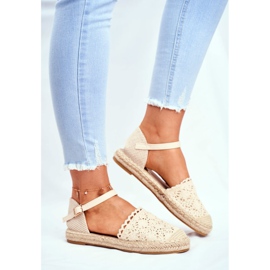 Női espadrillák bézs színű platformon Bécs 2