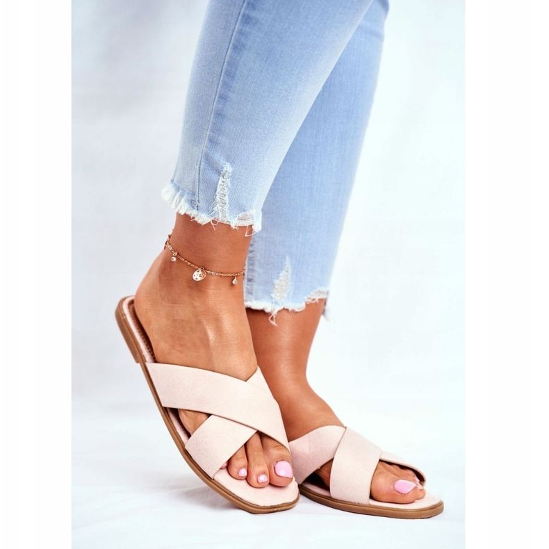 Női papucs, pántok, Cross Beige Fülöp -szigetek bézs 1 Női papucs, pántok, Cross Beige Fülöp -szigetek bézs 1