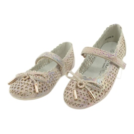 S.Barski Áttört balerinák tépőzáras Barski Remtro -val barna sokszínű 3