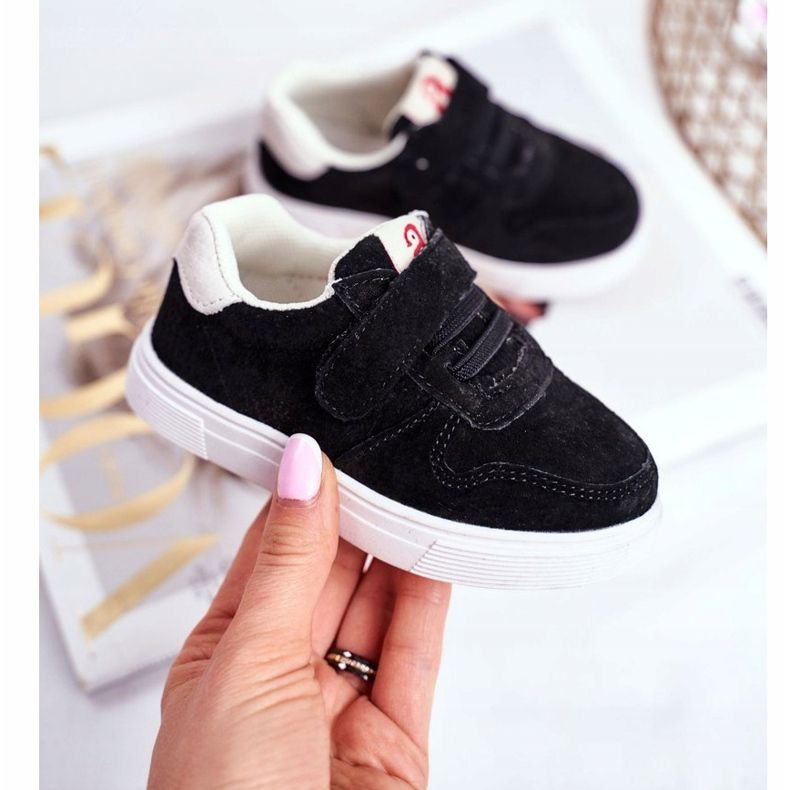 Apawwa Gyerekcipők Suede Velcro Black Trelmo ['fekete'] fekete 1