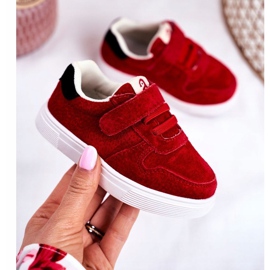 Apawwa Gyermek cipők Suede Velcro Red Trelmo piros piros 1