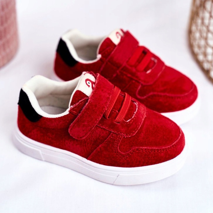 Apawwa Gyermek cipők Suede Velcro Red Trelmo piros piros 2