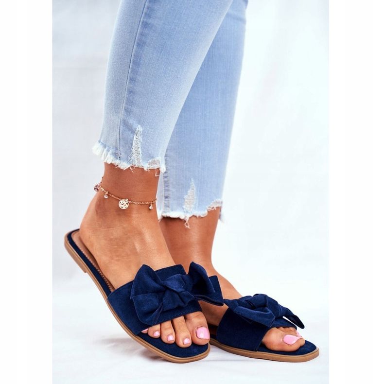 Malajzia női papucs sötétkék íjjal 1