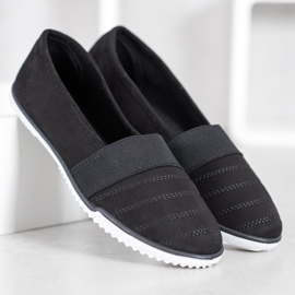 Bona Suede Slip On Cipő fekete 2