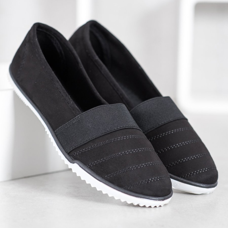 Bona Suede Slip On Cipő fekete 2
