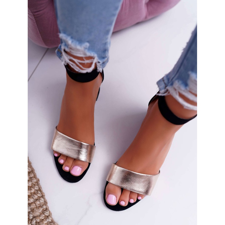 Női szandál Maciejka Bőr Velúr Fekete 04141-25 / 00-5 sárga 3