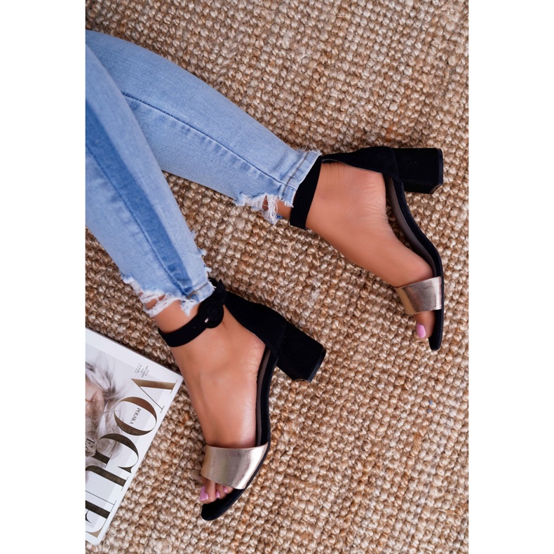 Női szandál Maciejka Bőr Velúr Fekete 04141-25 / 00-5 sárga 4