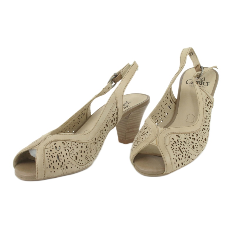 Caprice áttört bőr szandál 29606 bézs 2