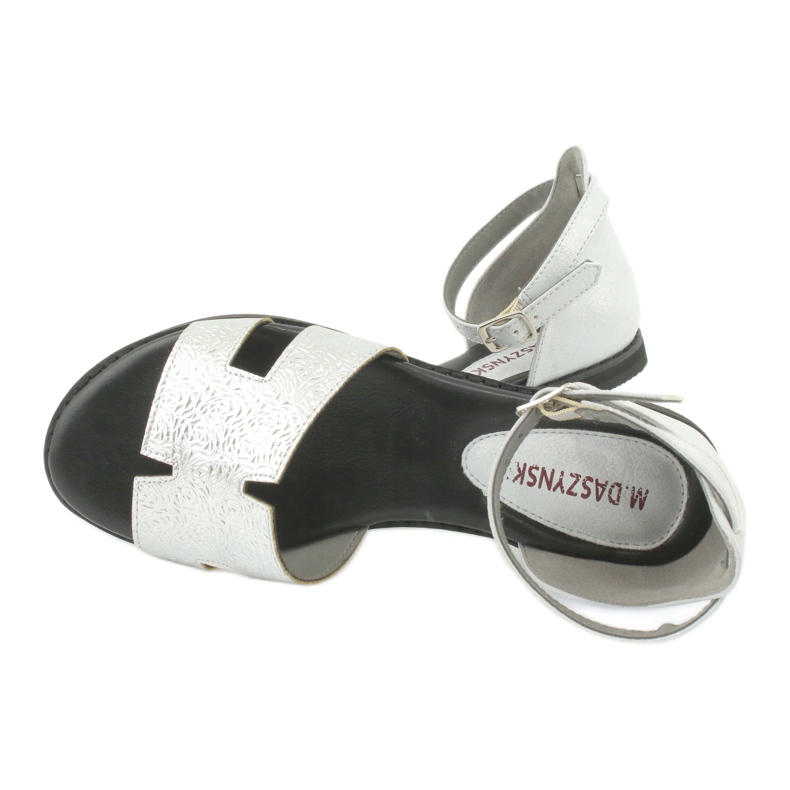 M.Daszyński Ezüst szandál sarokkal Daszyński MR1848-17 fekete szürke 4 M.Daszyński Ezüst szandál sarokkal Daszyński MR1848-17 fekete szürke 4