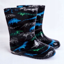 Gyermekek fekete gumi galoshes dinoszaurusz 1