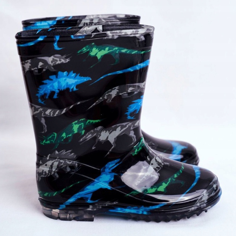 Gyermekek fekete gumi galoshes dinoszaurusz 2