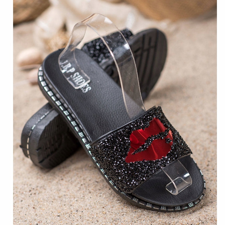 SHELOVET Fekete papucs alkalmazással 1