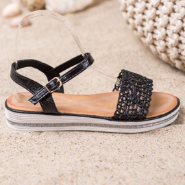 Renda Szandálok A Platformon fekete 2