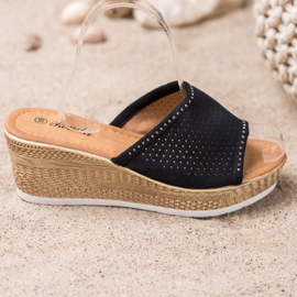 Renda Áttört ék papucs fekete 2 Renda Áttört ék papucs fekete 2