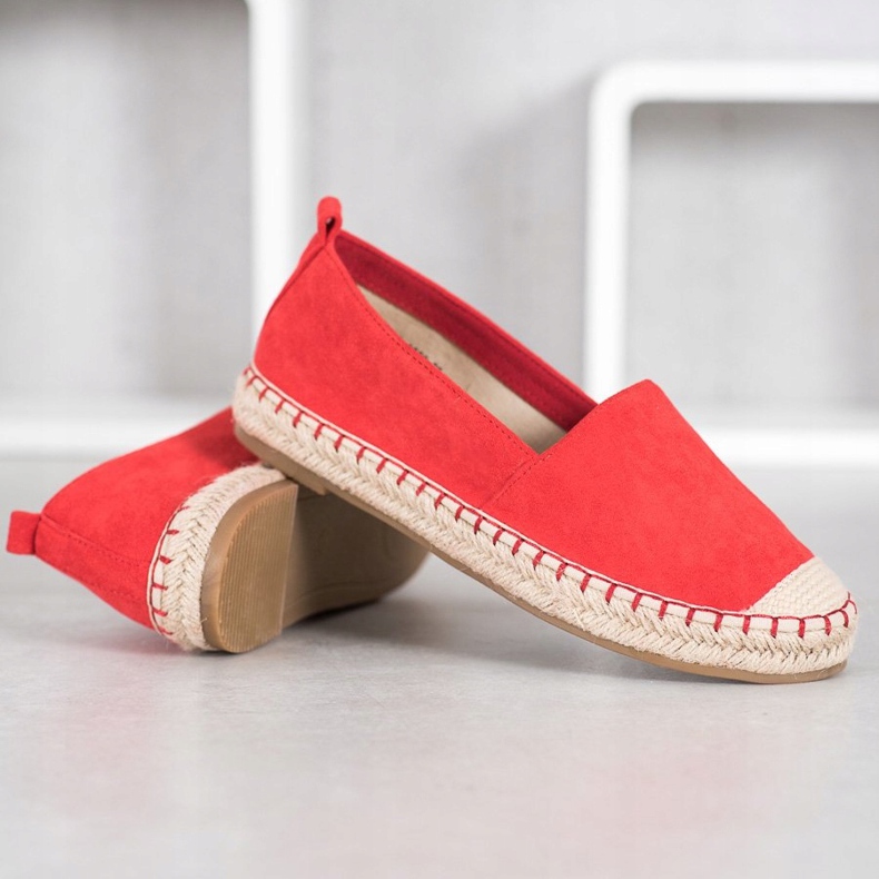 Anesia Paris Kényelmes velúr espadrillák piros 1 Anesia Paris Kényelmes velúr espadrillák piros 1