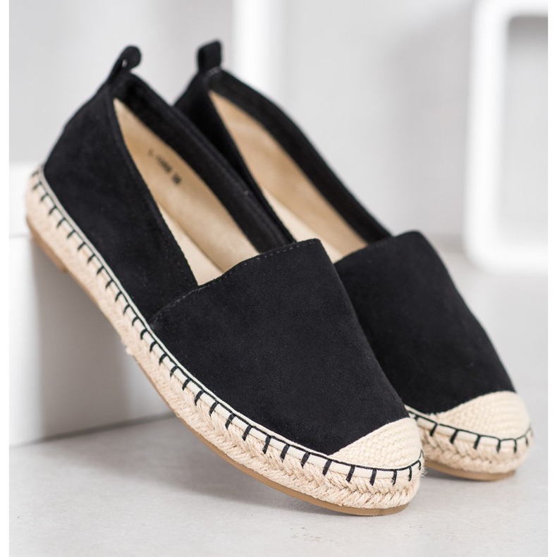 Anesia Paris Kényelmes velúr espadrillák fekete 2