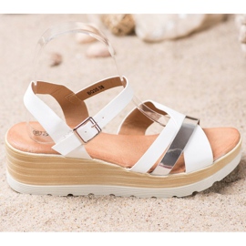 Renda Wedge szandál fehér 2