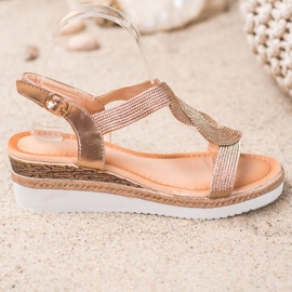 Diamantique Textil ék szandál aranysárga 2