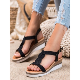 Diamantique Textil ék szandál fekete 1