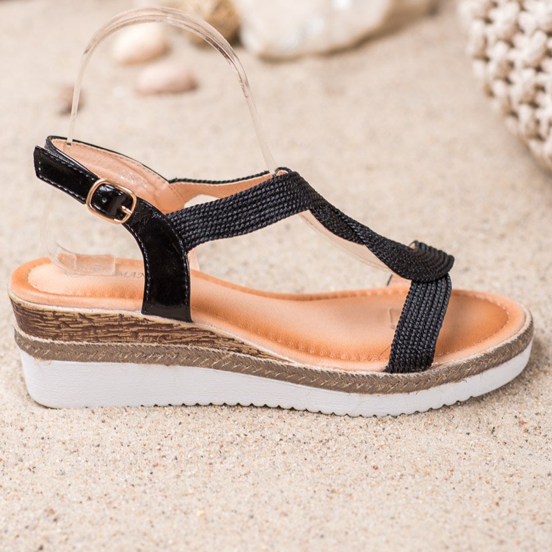 Diamantique Textil ék szandál fekete 2