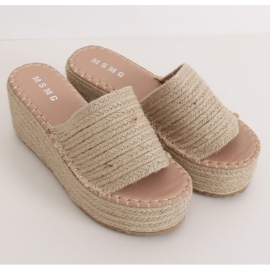 Bézs espadrilles ék papucs LL909 Bézs 1 Bézs espadrilles ék papucs LL909 Bézs 1