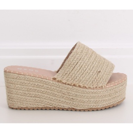Bézs espadrilles ék papucs LL909 Bézs 2 Bézs espadrilles ék papucs LL909 Bézs 2