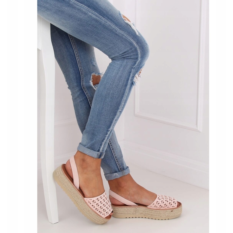 Szandál, espadrilles, rózsaszín áttört WH931 Pink 2 Szandál, espadrilles, rózsaszín áttört WH931 Pink 2