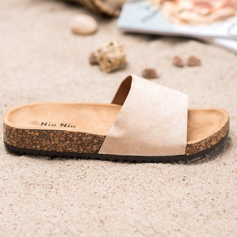 Nio Nio Klasszikus papucs a platformon barna 2