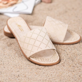 SHELOVET Elegáns velúr papucs barna 2