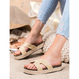 SHELOVET Kényelmes alkalmi papucs barna 2